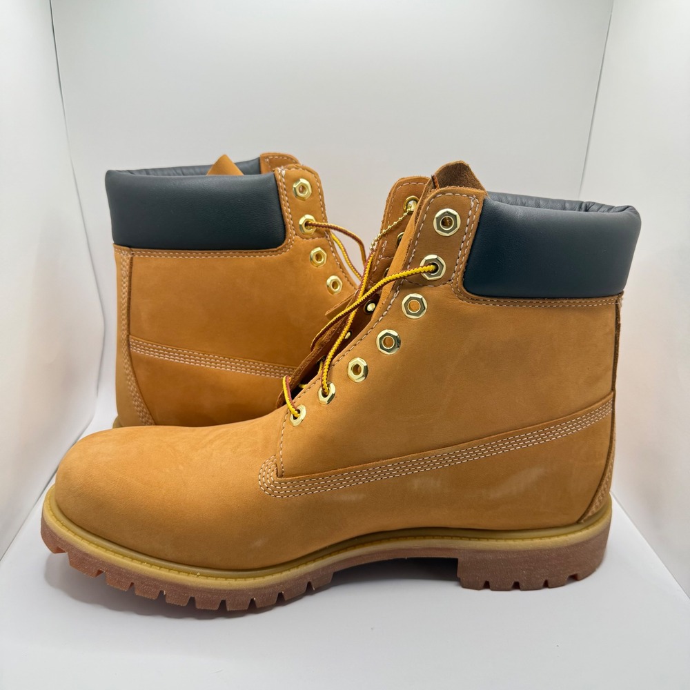 Timberland Premium 6 Inch Waterproof Boots Wheat Nubuck Mens 12 W TB 010061 713 - Picture 6 of 8